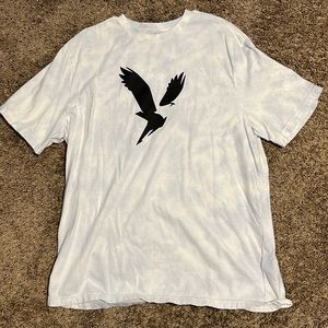 American Eagle White And Very Light Blue T-Shirt. Size XL